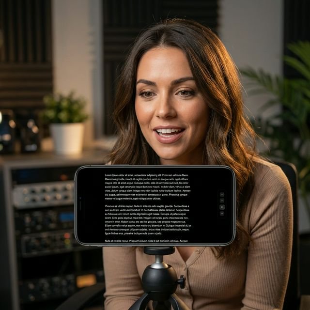 Content creator using teleprompter